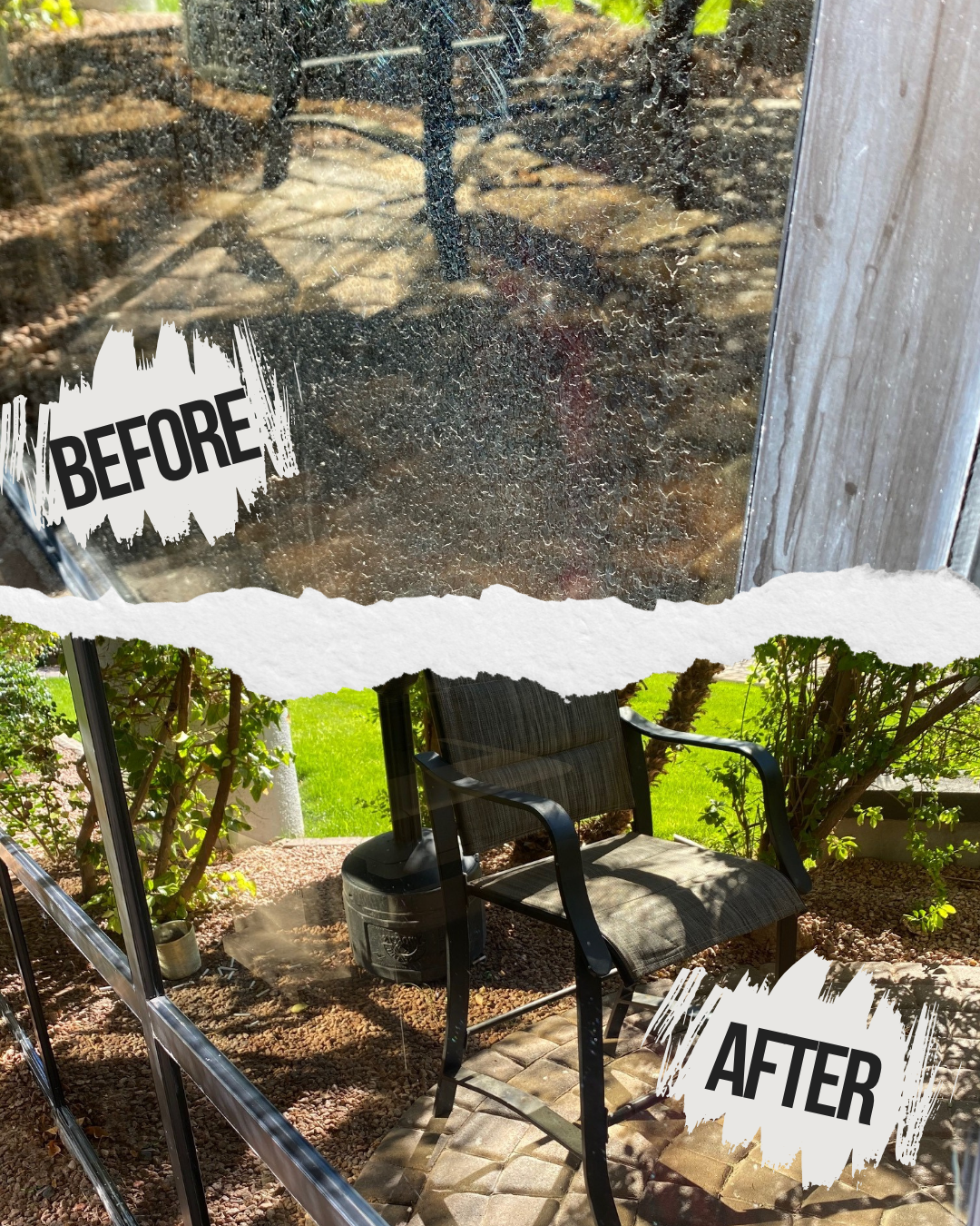 Before and after window cleaning in Tempe
