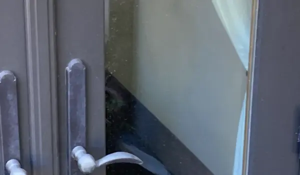 Commercial building glass before window detailing and exterior cleaning in Scottsdale Arizona